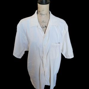 No Boundaries Short Sleeve Button Down Mens SZ XL Jute Cotton Y2K Butter Yellow